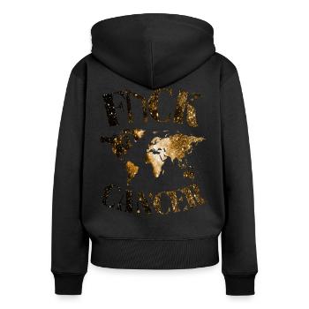 F... CK CANCER - ESPOIR, AMOUR ET COMBAT - Sweat à capuche zippé Premium bio Femme - noir - Dos - Julia (174cm)