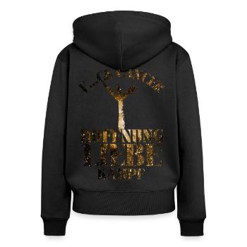 F...CK CANCER - HOFFNUNG, LIEBE & Kampf - Frauen Premium Bio Zip Hoodie - Schwarz - Hinten - Julia (174cm)