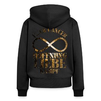 F...CK CANCER - HOFFNUNG, LIEBE & Kampf - Frauen Premium Bio Zip Hoodie - Schwarz - Hinten - Julia (174cm)