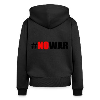 No war - Women's Premium Organic Zip Hoodie - black - Back - Julia (174cm)