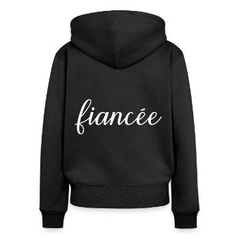 Fiancée Matching Engagement Wedding Honeymoon - Women's Premium Organic Zip Hoodie - black - Back - Julia (174cm)