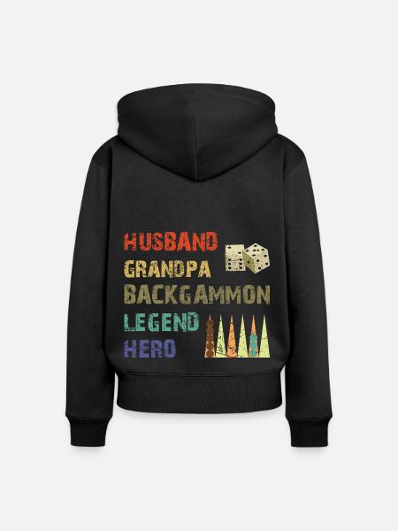 Backgammon Spiel - Frauen Premium Bio Zip Hoodie -