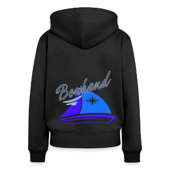 Bowhand crew sailor skipper sailingboat sailing - Women's Premium Organic Zip Hoodie - black - Back - Julia (174cm)