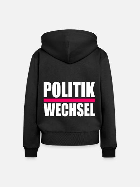 politikwechsel - Frauen Premium Bio Zip Hoodie - Schwarz
