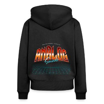 Synthétiseur de sons analogiques - Sweat à capuche zippé Premium bio Femme - noir - Dos - Julia (174cm)