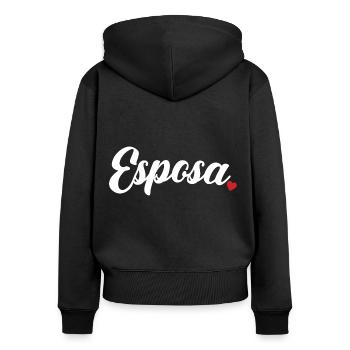 Esposa Cute Wife To Be Bride Couple Wedding Gift - Women's Premium Organic Zip Hoodie - black - Back - Julia (174cm)