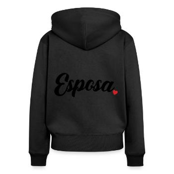 Esposa Cute Wife To Be Bride Couple Wedding Gift - Women's Premium Organic Zip Hoodie - black - Back - Julia (174cm)