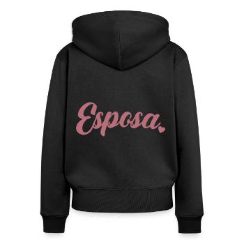 Esposa Cute Wife To Be Bride Couple Wedding Gift - Women's Premium Organic Zip Hoodie - black - Back - Julia (174cm)