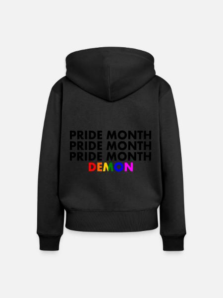 pride month demon - Frauen Premium Bio Zip Hoodie - Schwarz