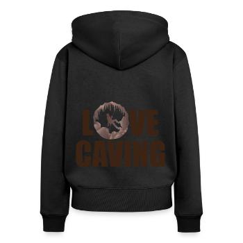 Liebe Höhlenforschung - Höhlenforschung Höhlenforscher - Frauen Premium Bio Zip Hoodie - Schwarz - Hinten - Julia (174cm)