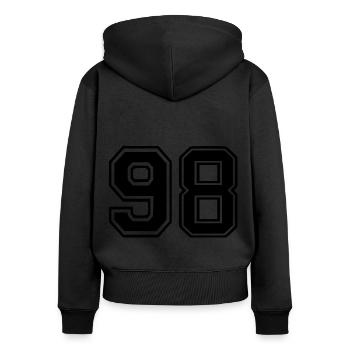 98 - Women's Premium Organic Zip Hoodie - black - Back - Julia (174cm)