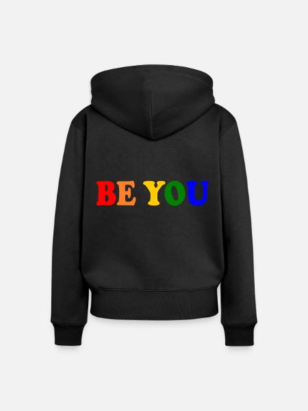 Be you - Frauen Premium Bio Zip Hoodie - Schwarz