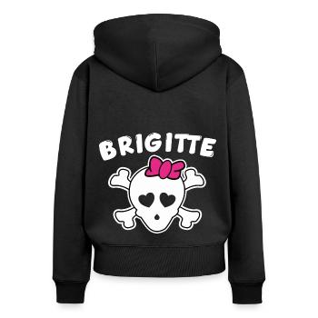 Pirate Brigitte Design pour les filles et les femmes - Sweat à capuche zippé Premium bio Femme - noir - Dos - Julia (174cm)