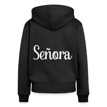 Señora Engagement Bride To Be Wedding Party - Women's Premium Organic Zip Hoodie - black - Back - Julia (174cm)