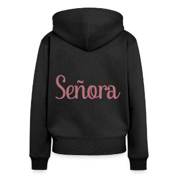 Señora Engagement Bride To Be Wedding Party - Women's Premium Organic Zip Hoodie - black - Back - Julia (174cm)