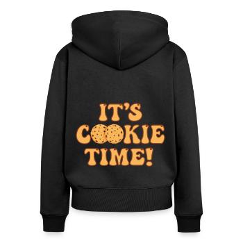It's Cookie Time - Women's Premium Organic Zip Hoodie - black - Back - Julia (174cm)