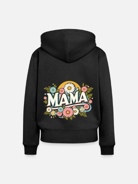 Floral Mama - Frauen Premium Bio Zip Hoodie - Schwarz