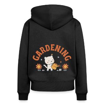 Gardening Is My Escape From Reality - Women's Premium Organic Zip Hoodie - black - Back - Julia (174cm)