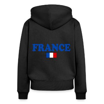 FRANCE FRENCH FLAG - Women's Premium Organic Zip Hoodie - black - Back - Julia (174cm)