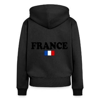 FRANCE FRENCH FLAG - Women's Premium Organic Zip Hoodie - black - Back - Julia (174cm)