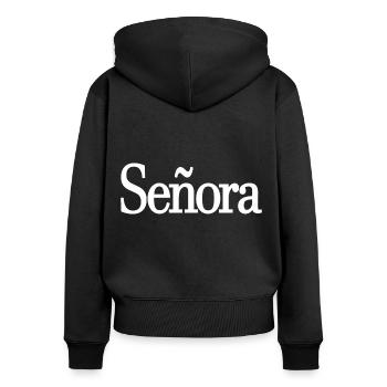 Señora Engagement Bride To Be Wedding Party - Women's Premium Organic Zip Hoodie - black - Back - Julia (174cm)