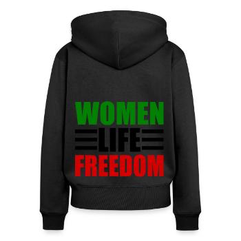 Women life freedom - Sweat à capuche zippé Premium bio Femme - noir - Dos - Julia (174cm)
