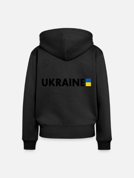 Ukraine - Frauen Premium Bio Zip Hoodie - Schwarz