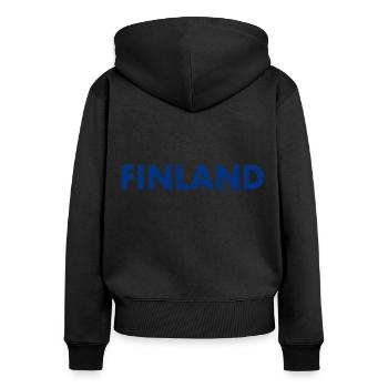 Finnland - Frauen Premium Bio Zip Hoodie - Schwarz - Hinten - Julia (174cm)