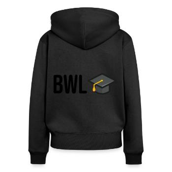 Betriebswirtschaftslehre Studium BWL - Frauen Premium Bio Zip Hoodie - Schwarz - Hinten - Julia (174cm)
