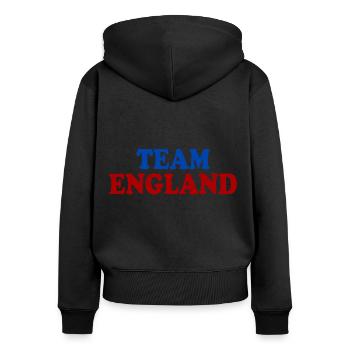 Team england - Women's Premium Organic Zip Hoodie - black - Back - Julia (174cm)