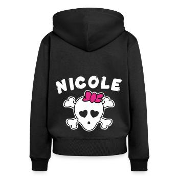 Pirate Nicole Design for Girls and Women - Women's Premium Organic Zip Hoodie - black - Back - Julia (174cm)