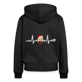 Chihuahua Herzschlag Herzfrequenz Hund Weihnachten - Frauen Premium Bio Zip Hoodie - Schwarz - Hinten - Julia (174cm)