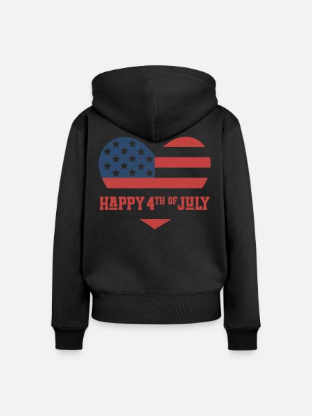 Frohen 4. Juli - Frauen Premium Bio Zip Hoodie - Schwarz