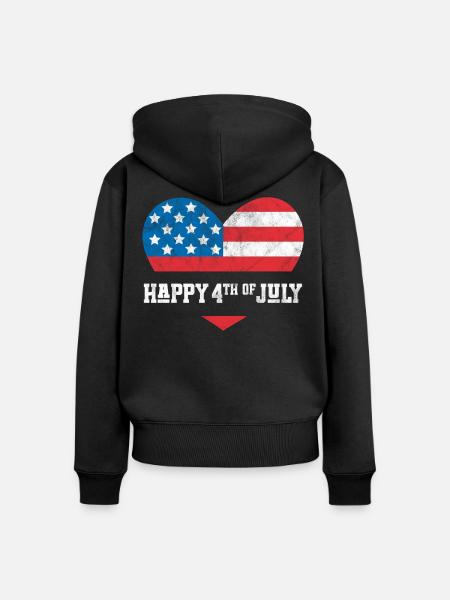Frohen 4. Juli - Frauen Premium Bio Zip Hoodie - Schwarz