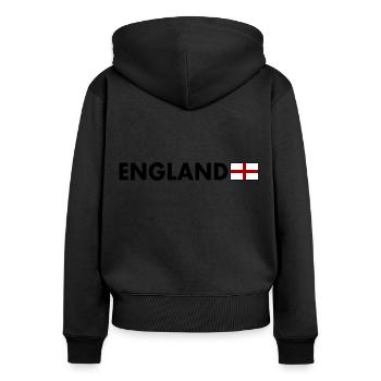 England - Women's Premium Organic Zip Hoodie - black - Back - Julia (174cm)