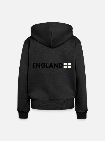 England - Women's Premium Organic Zip Hoodie - black