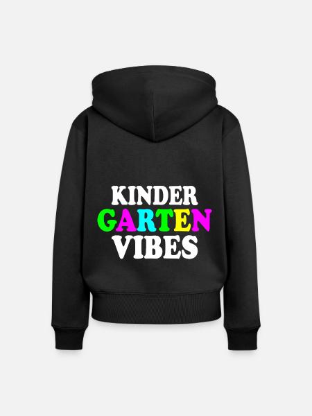 kindergarten vibes - Frauen Premium Bio Zip Hoodie - Schwarz