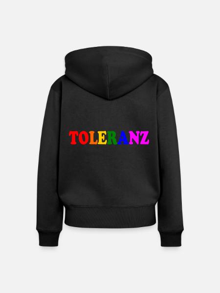 Toleranz - Frauen Premium Bio Zip Hoodie - Schwarz