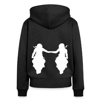 Freundinnen Biker Girls Bikerbuddys Bikerin Bike - Frauen Premium Bio Zip Hoodie - Schwarz - Hinten - Julia (174cm)
