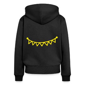Dekoration Geburtstag Geburtstagsfeier - Frauen Premium Bio Zip Hoodie - Schwarz - Hinten - Julia (174cm)