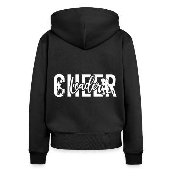 Cheerleader - Frauen Premium Bio Zip Hoodie - Schwarz - Hinten - Julia (174cm)