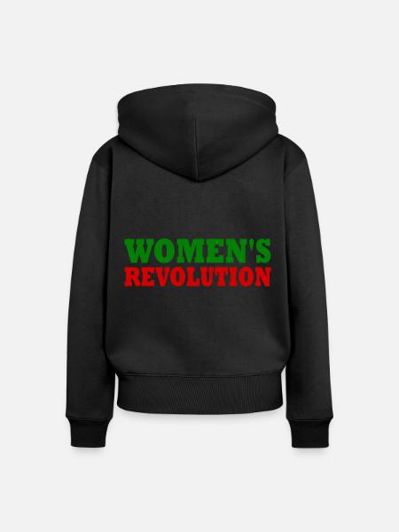 Womens revolution - Frauen Premium Bio Zip Hoodie - Schwarz