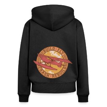 modellbau modellflieger rc flugzeug Kunstfliegen - Frauen Premium Bio Zip Hoodie - Schwarz - Hinten - Julia (174cm)