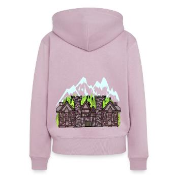 Autriche Château médiéval Forteresse Chevaliers fantastiques - Sweat à capuche zippé Premium bio Femme - rose poudré - Dos - Julia (174cm)
