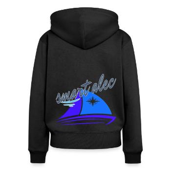 Smart aleck alec type sailor skipper sailingboat s - Women's Premium Organic Zip Hoodie - black - Back - Julia (174cm)