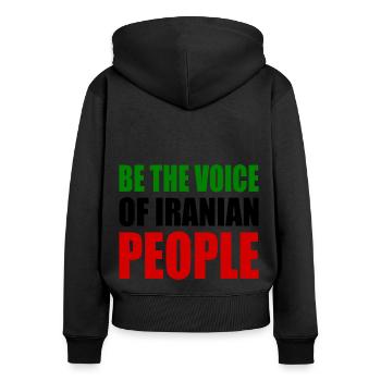Be the voice of iranian people - Women's Premium Organic Zip Hoodie - black - Back - Julia (174cm)
