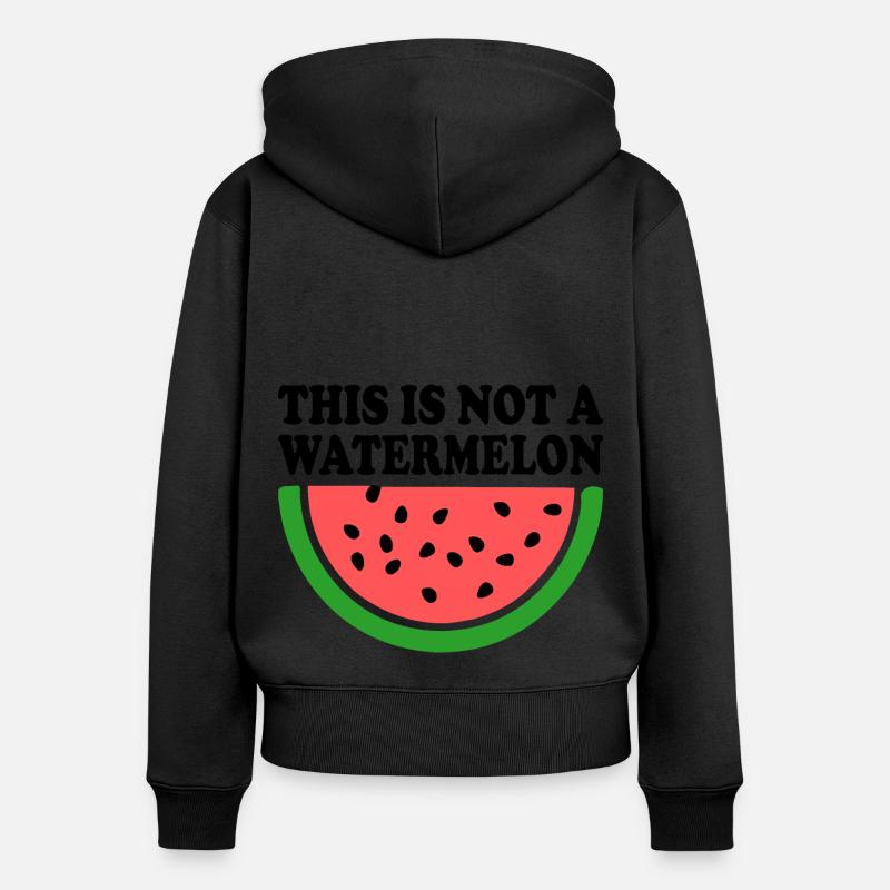 THIS IS NOT A WATERMELON - Sweat à capuche zippé Premium bio Femme - noir