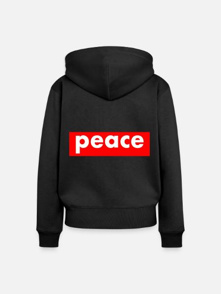 Peace - Frauen Premium Bio Zip Hoodie - Schwarz