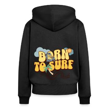 Kitesurf Kitesurfer Kiteboard - Sweat à capuche zippé Premium bio Femme - noir - Dos - Julia (174cm)
