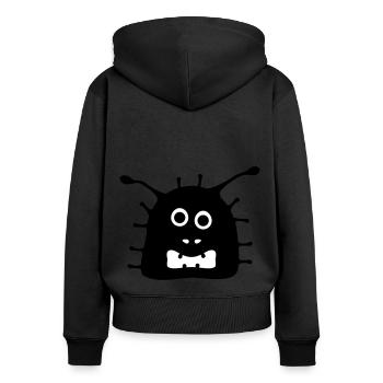 Covi the crazy corona virus - Women's Premium Organic Zip Hoodie - black - Back - Julia (174cm)